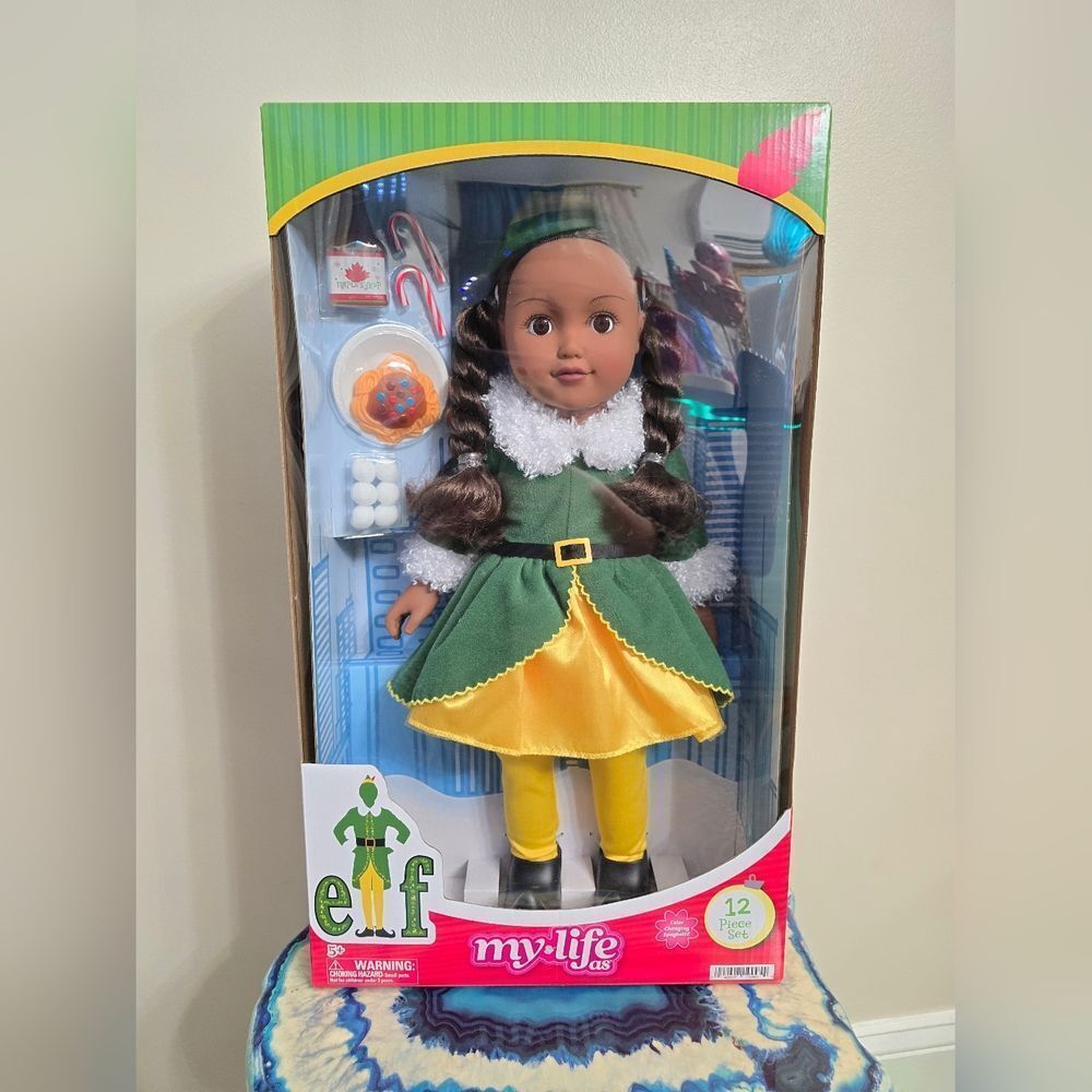 My Life As Buddy Elf Christmas Dark Brunette Color Changing Pasta New 18” Doll
